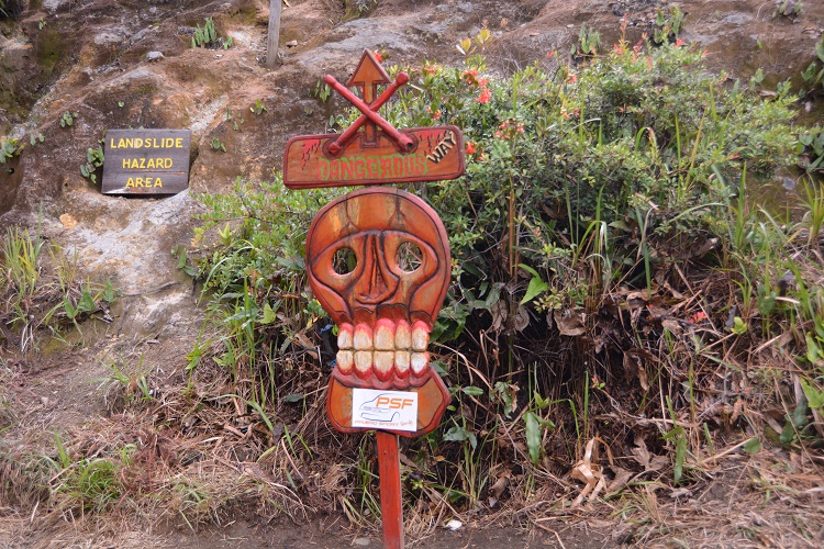 Sign near Kelimutu.   Flores