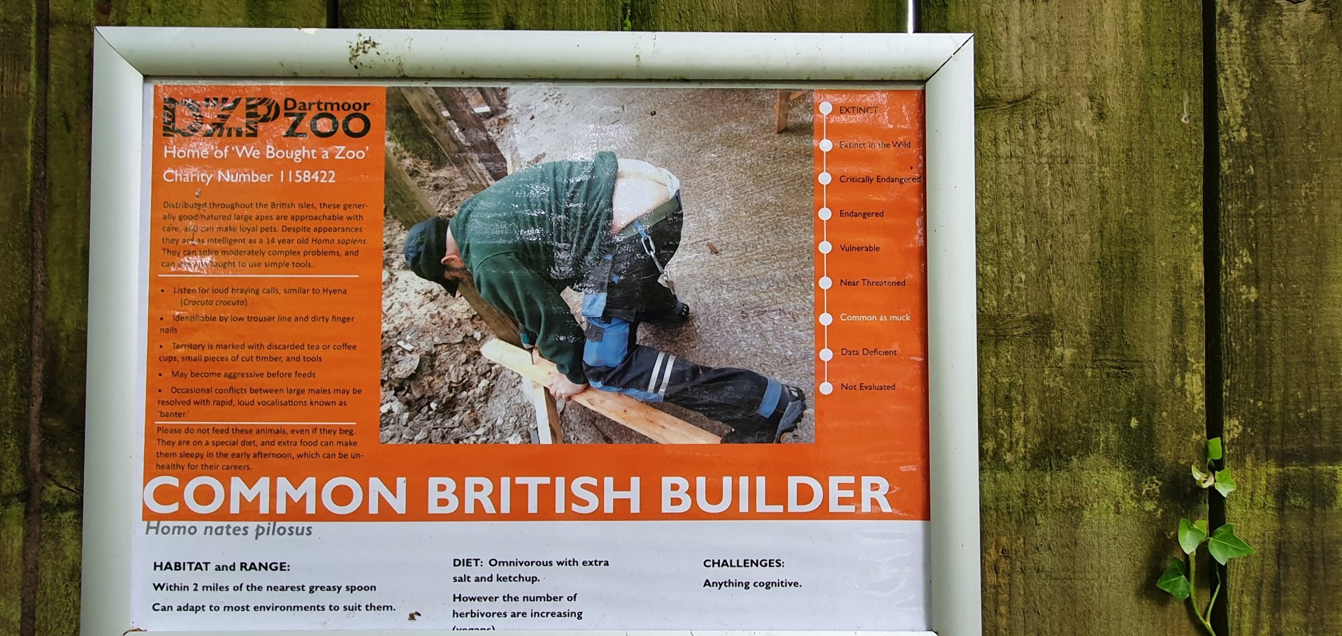 Sign on an empty enclosure before lockdown