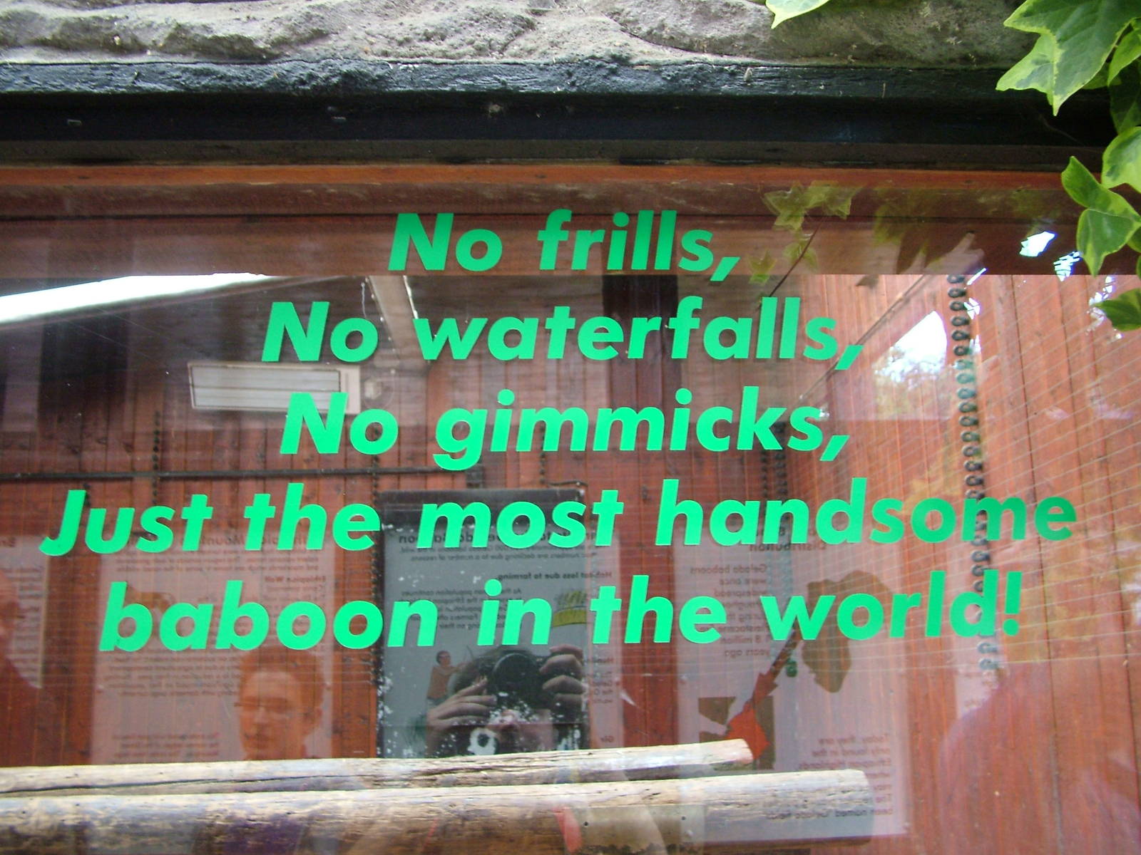 Sign on Gelada Exhibit at Colchester, 28/08/10