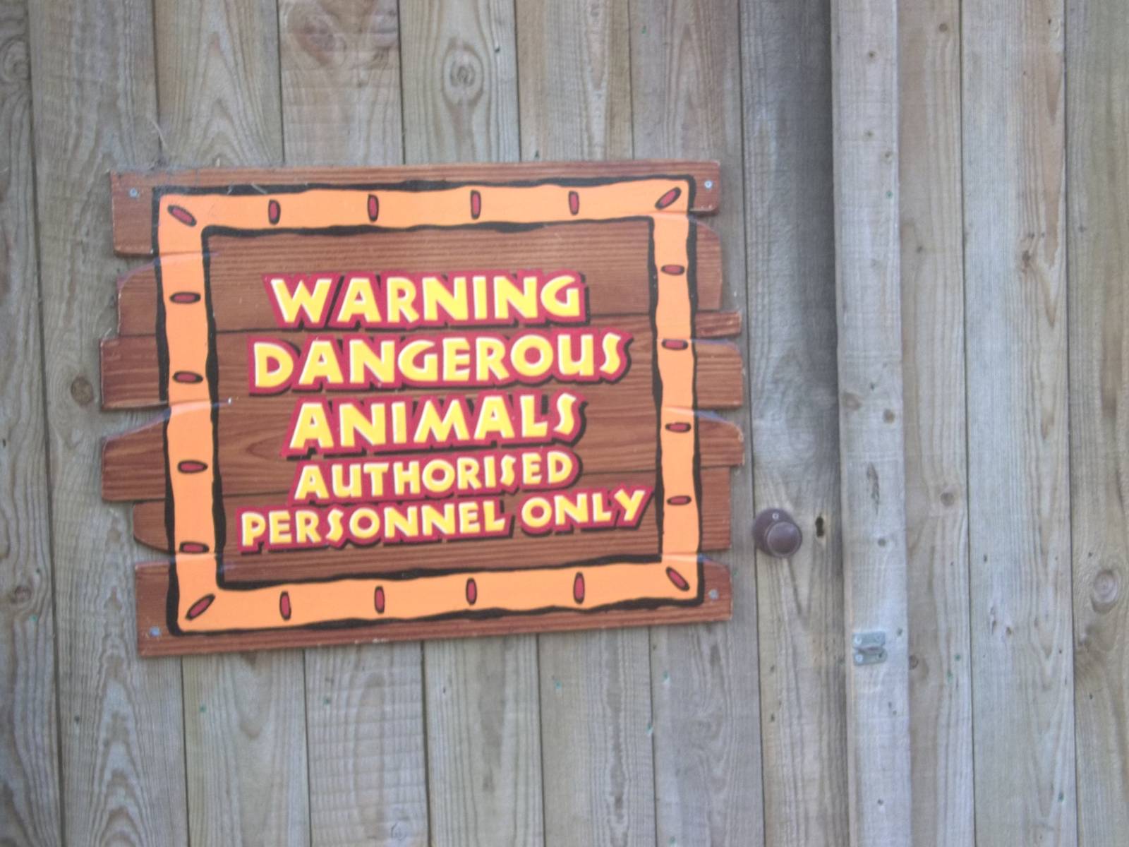 Sign on Giraffe/Hippopotamus House door, 30th December 2014
