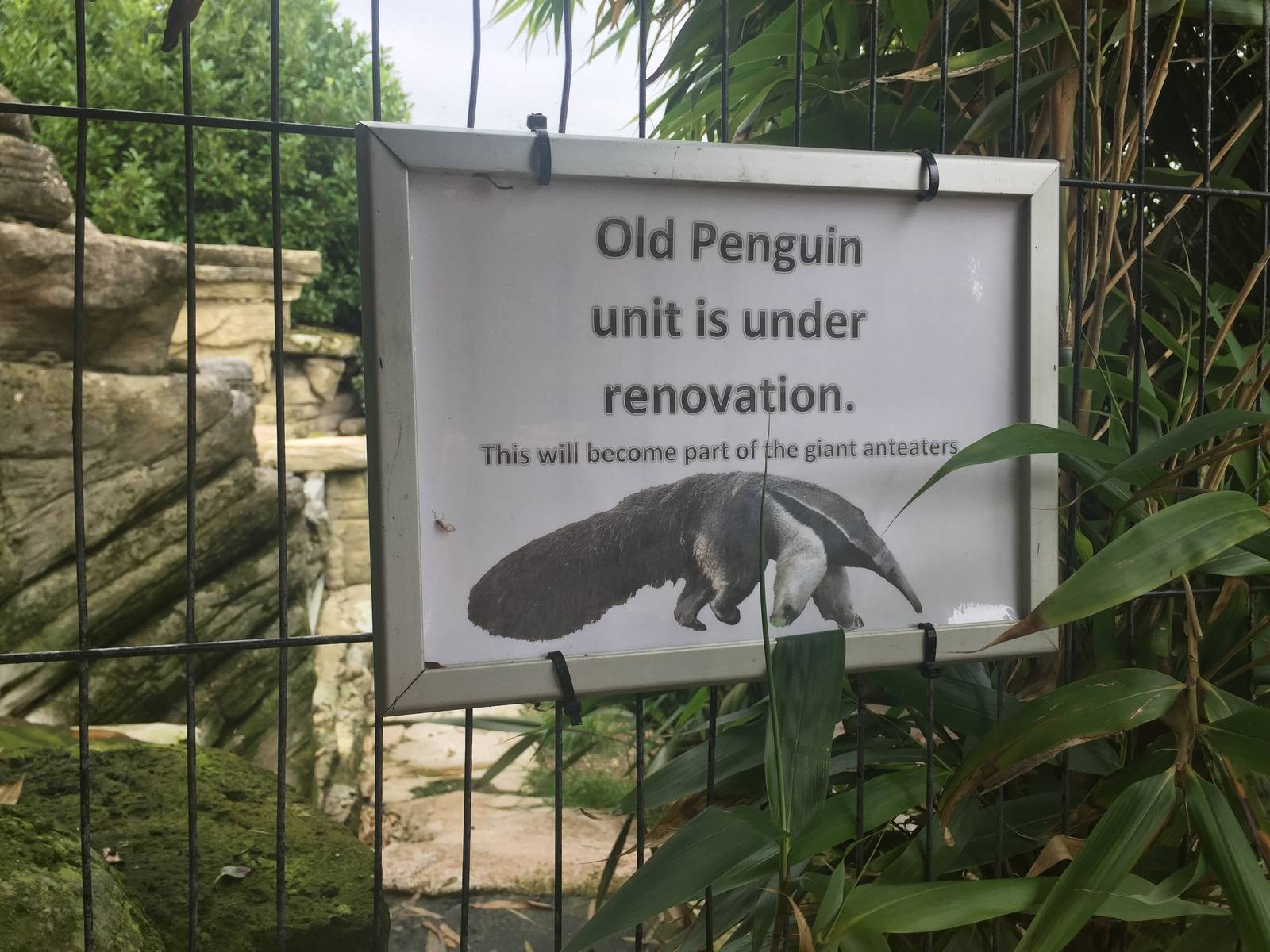 Sign on old penguin enclosure - 30/08/15