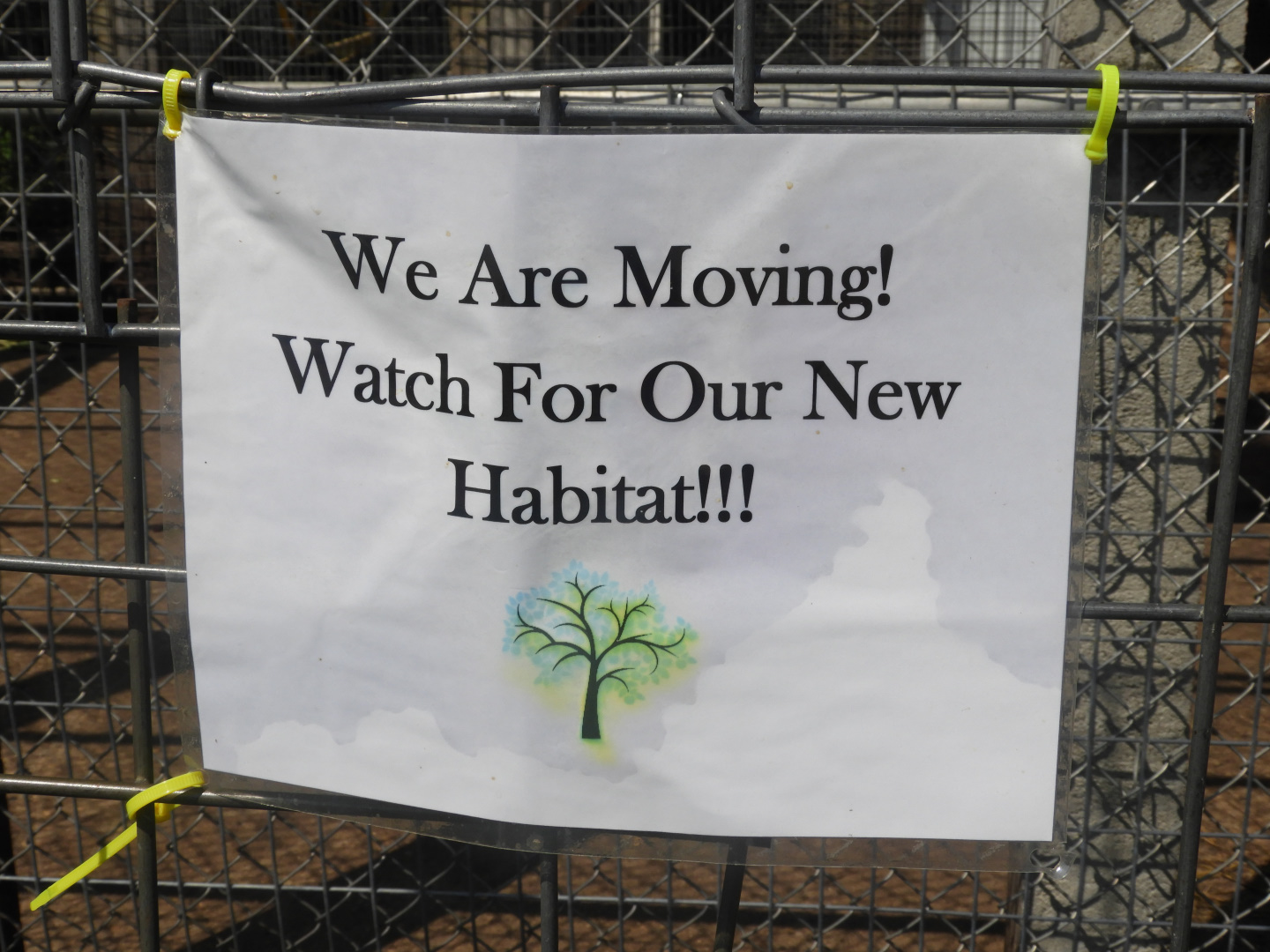 Sign on (Striped Hyena?) exhibit