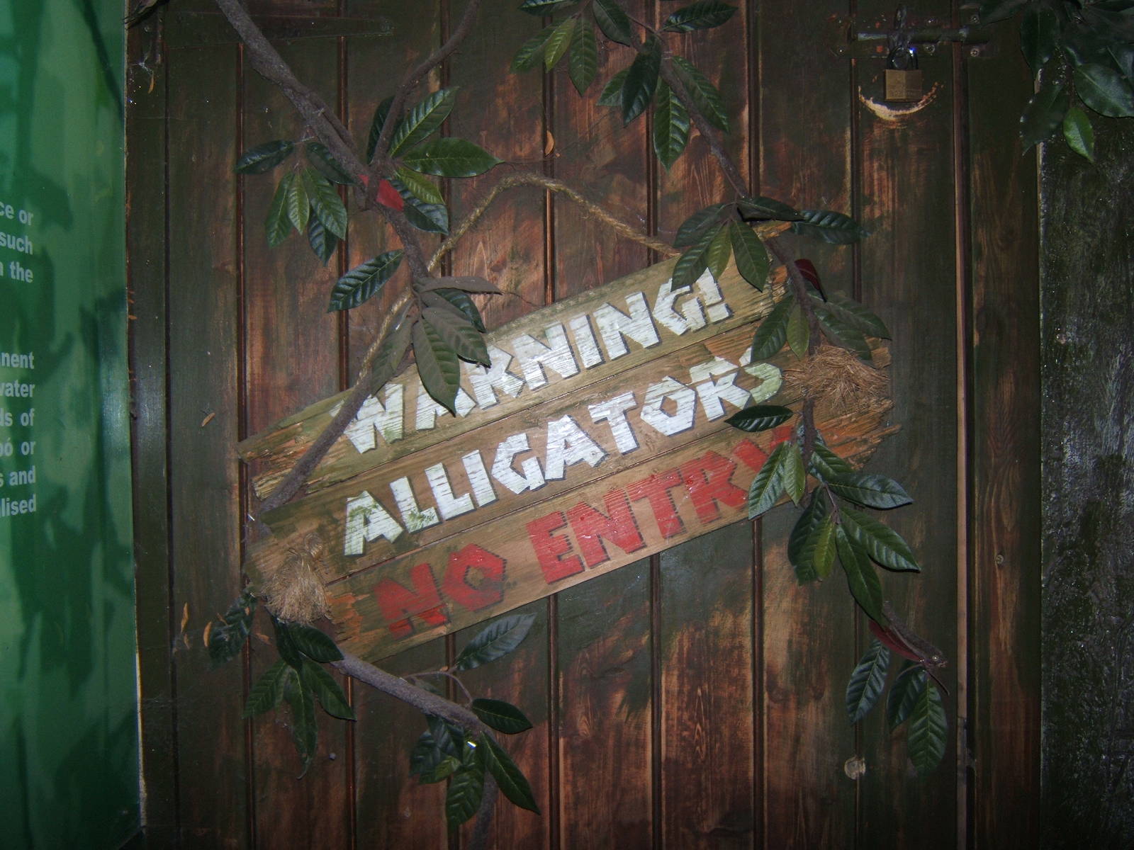 Sign on the door into the American Alligator