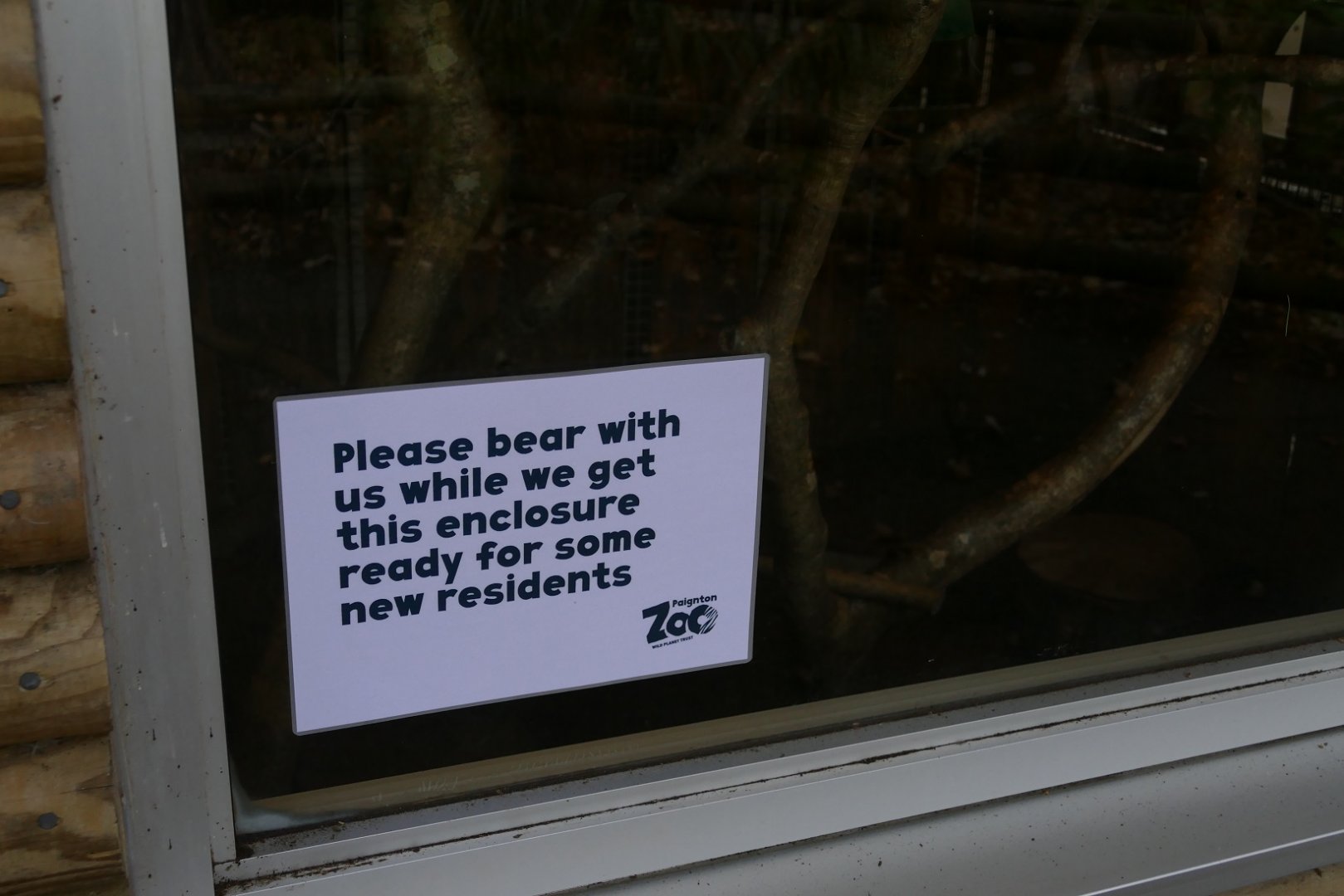 Sign on the Gentle Lemur house, October 2020