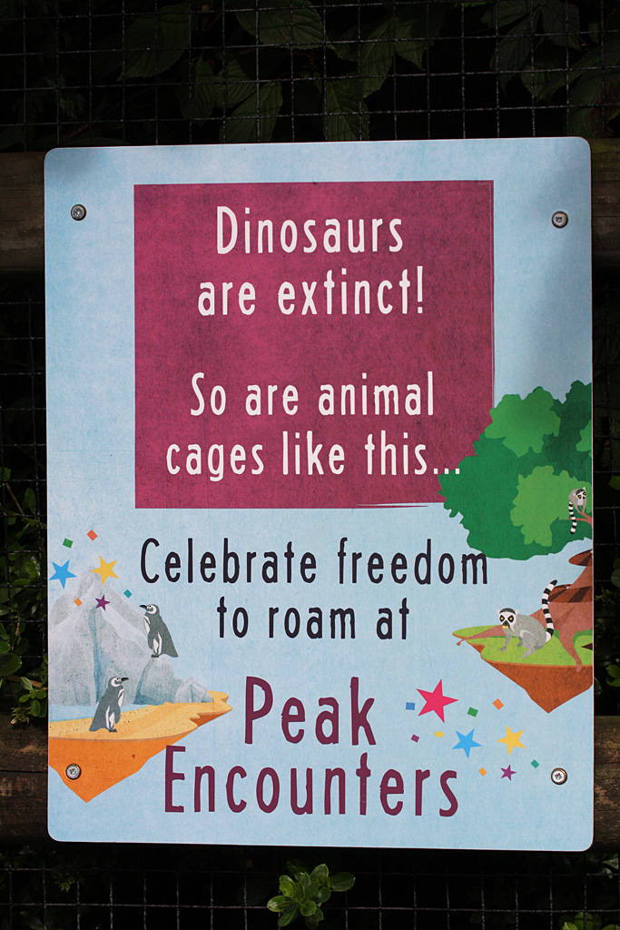 Sign on the old aviaries at Peak Wildlife Park