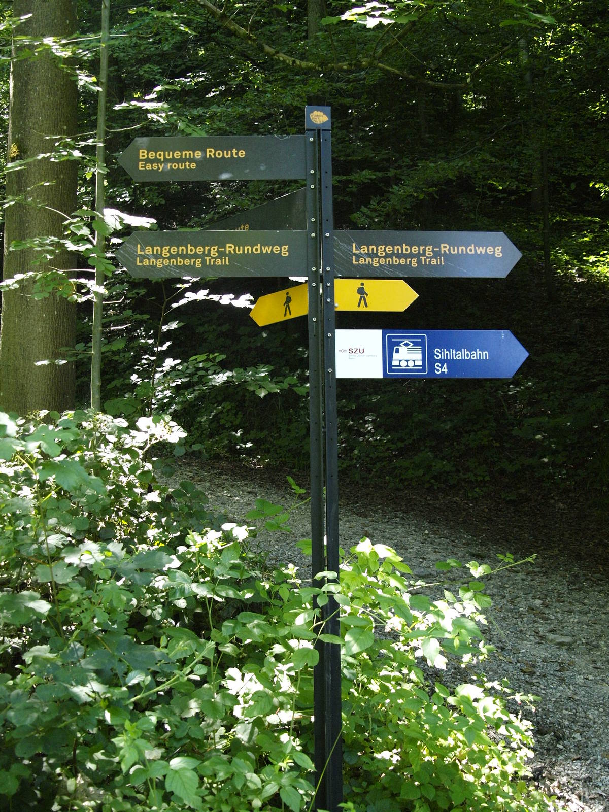 Sign on the path to the park