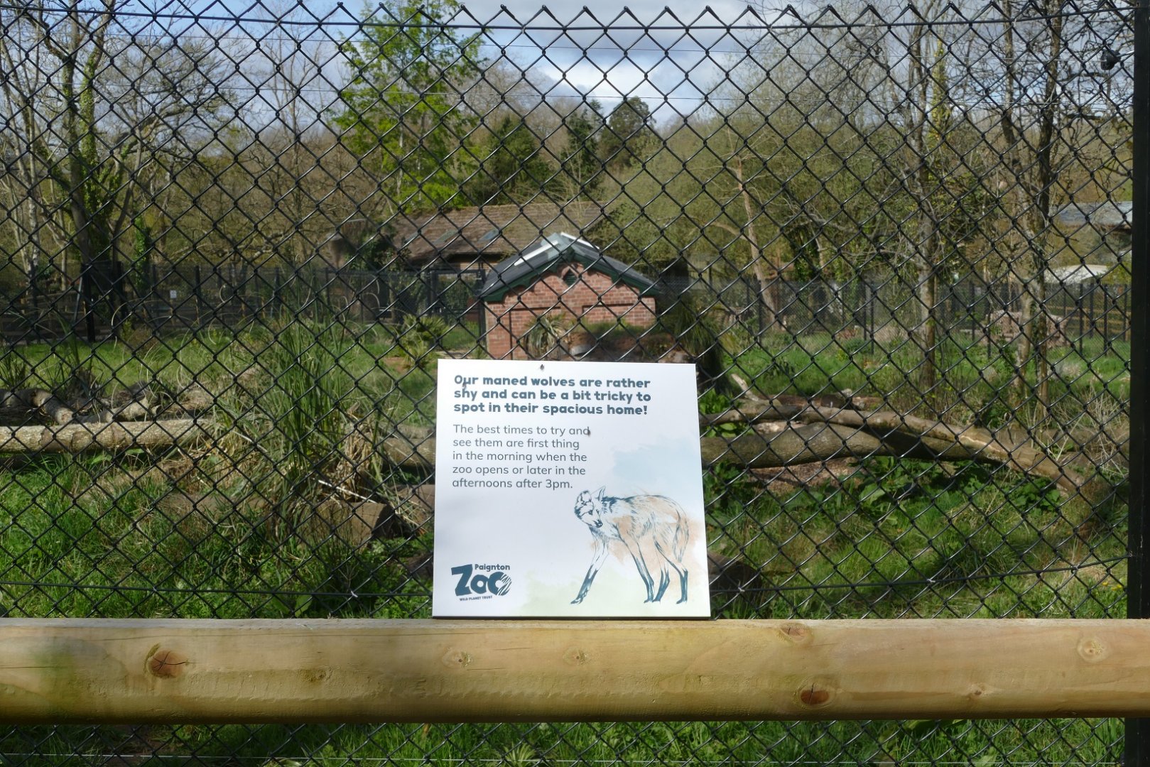 Sign on the revamped Maned Wolf enclosure, 12 April 2021