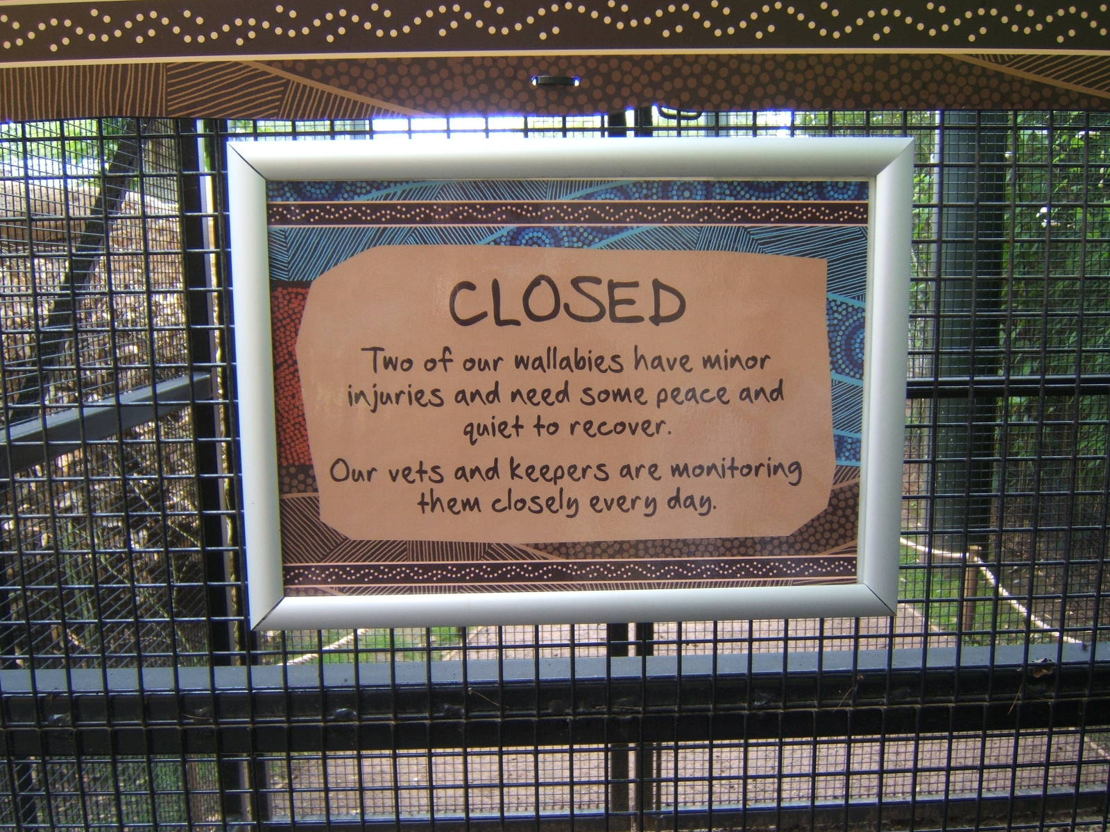 Sign on the Wallaby Walk through