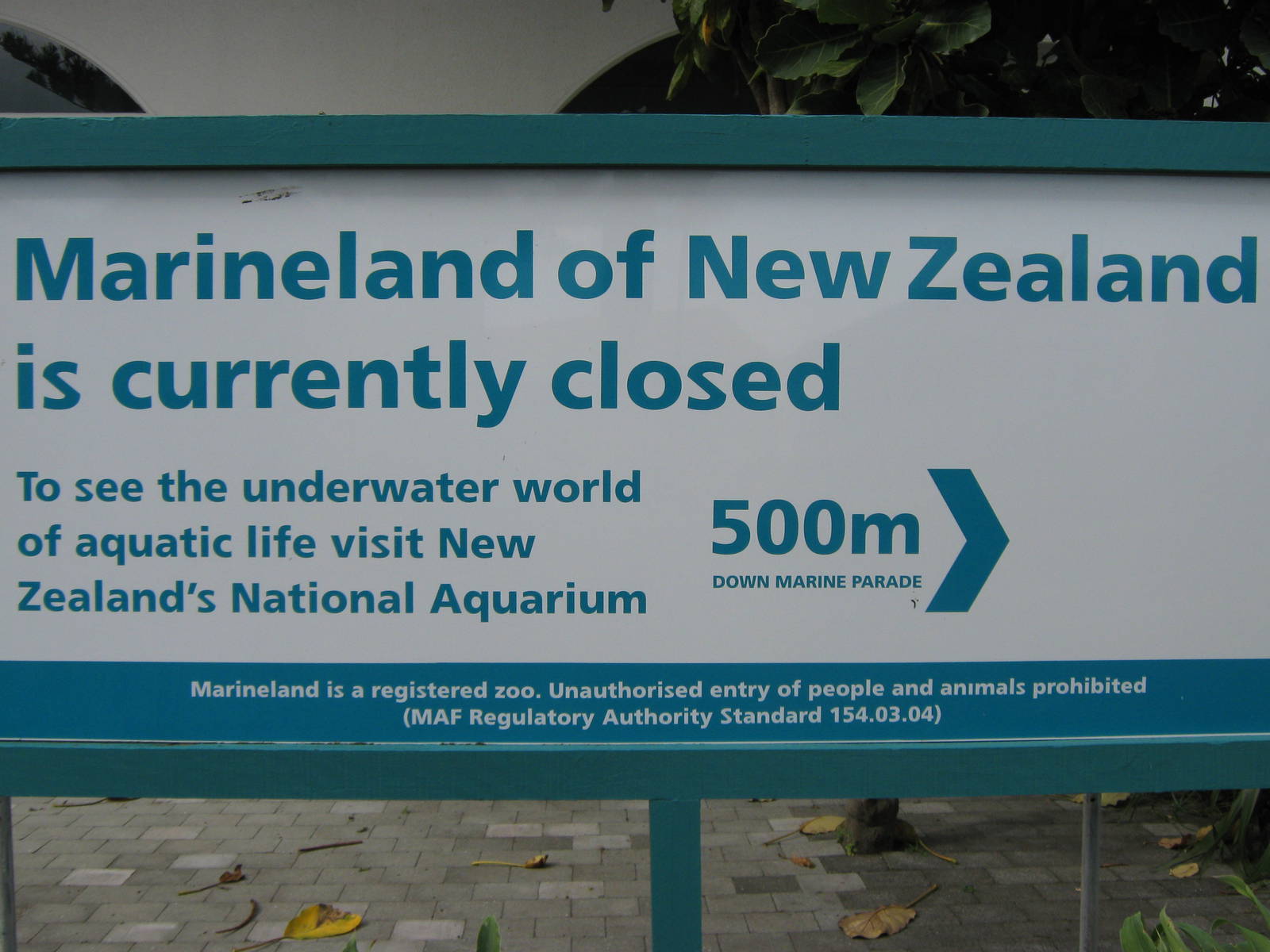 sign outside the entrance