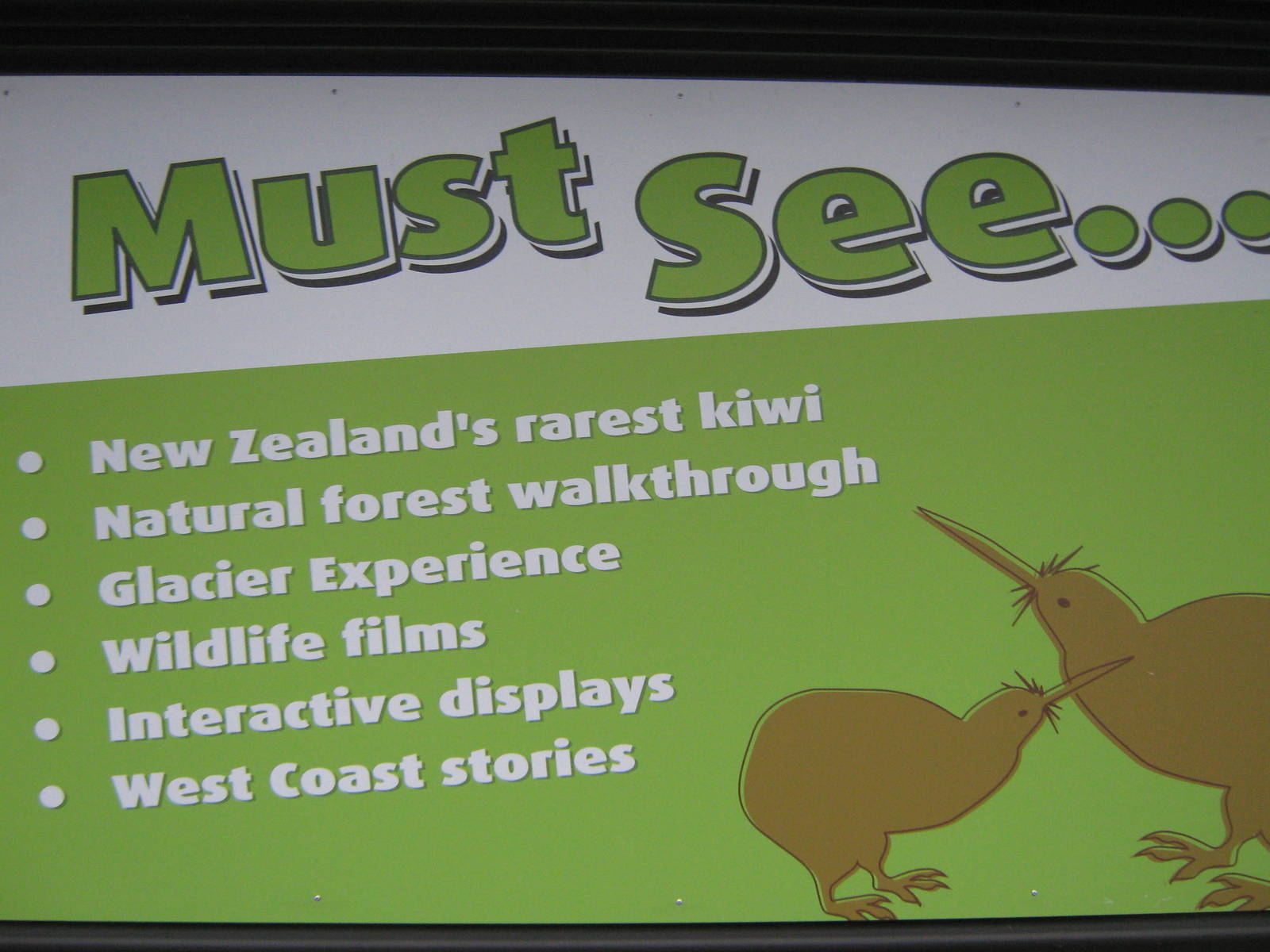 sign outside the West Coast Wildlife Centre