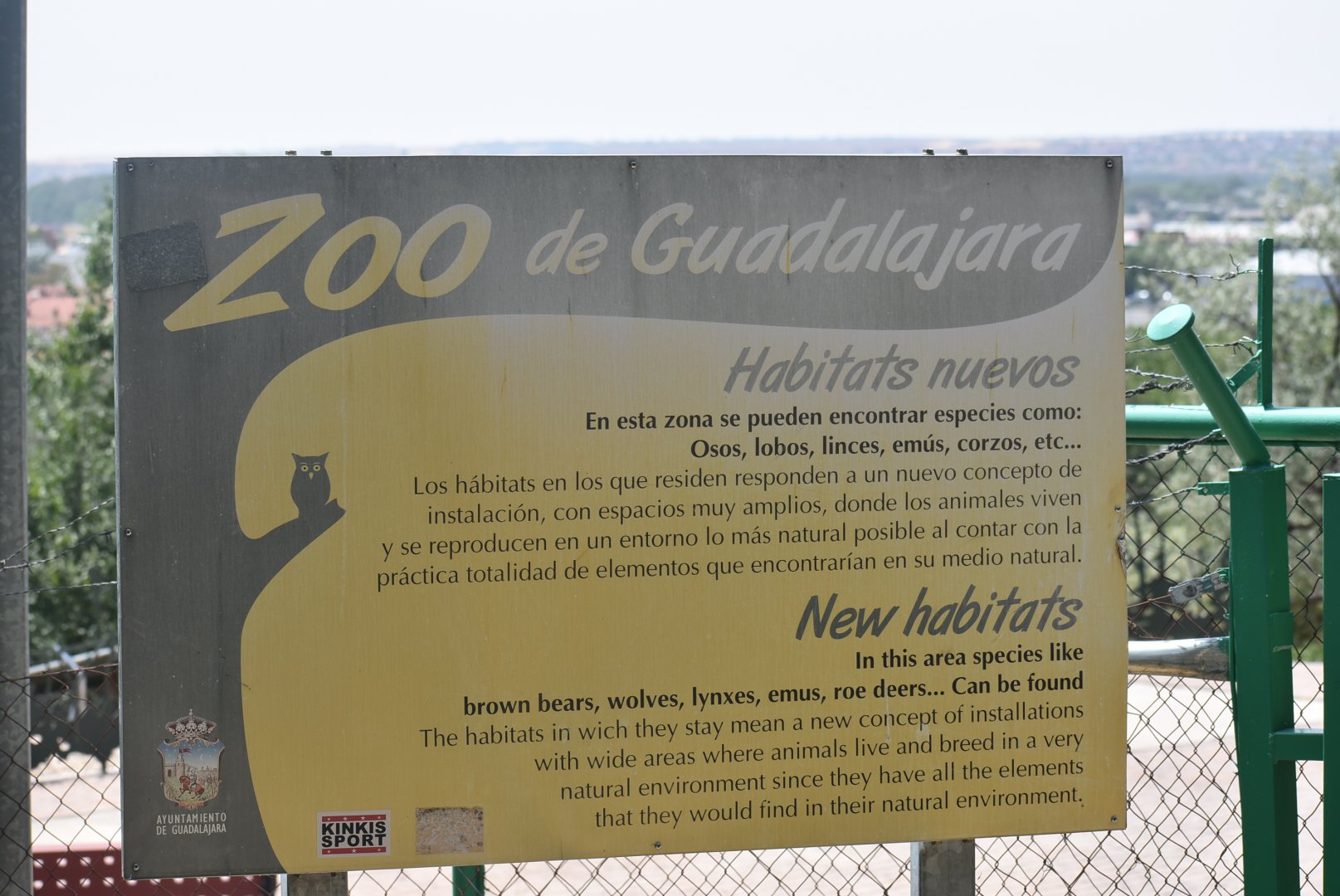 Sign pointing to new exhibits