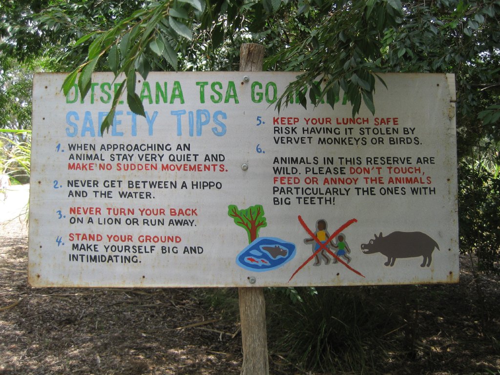 Sign - Safety with animals