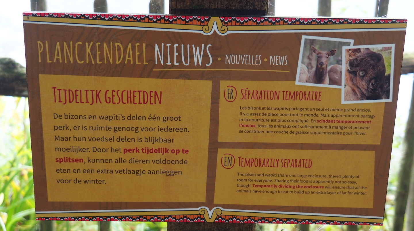 Sign temporary separation American bisons and Rocky Mountain wapiti's, 2021-10-10