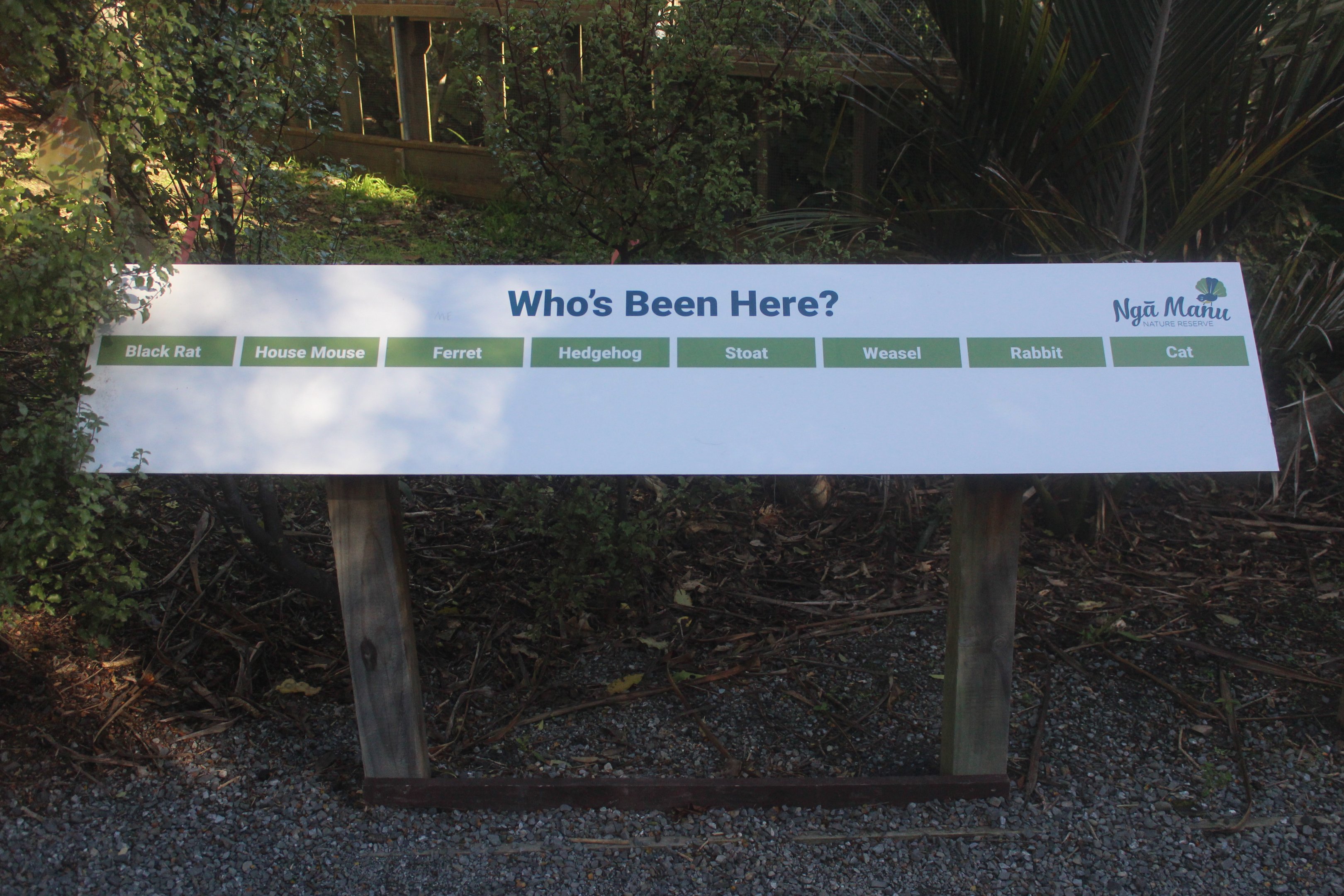 Sign (work in progress?) near Brown Teal aviary