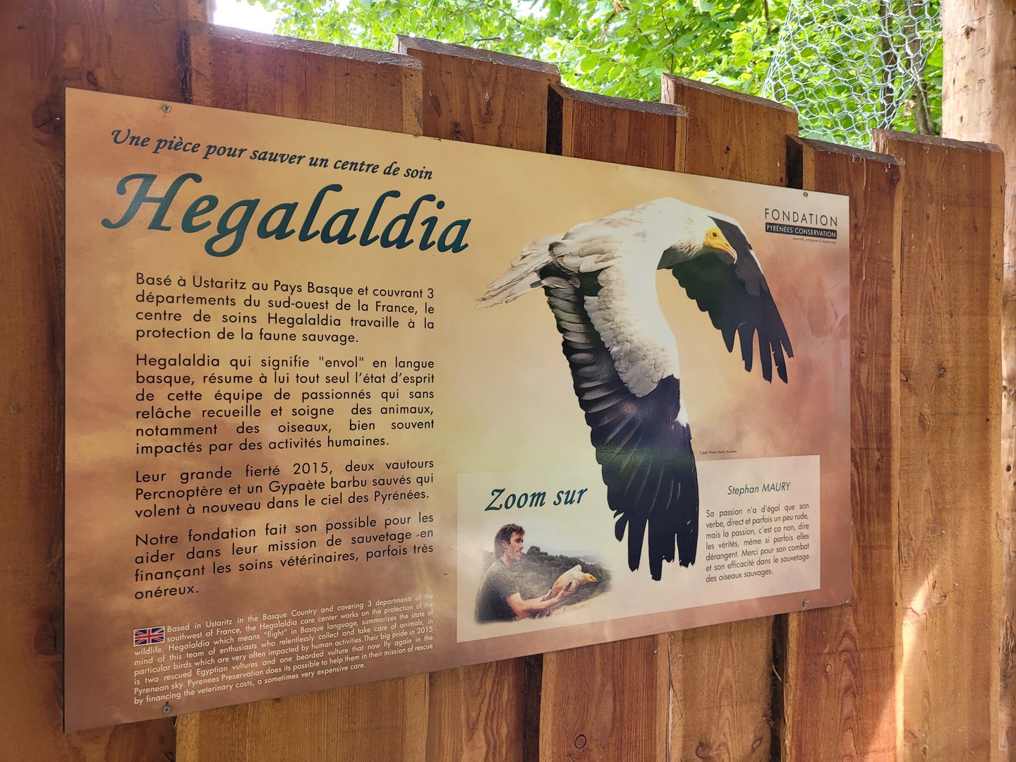 Signae of the park's conservation proyects -Parc Animalier des Pyrénées (2023)