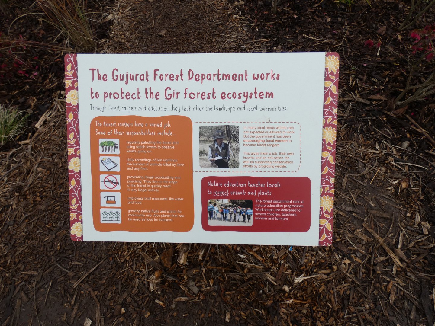 Signage about Gir Forest