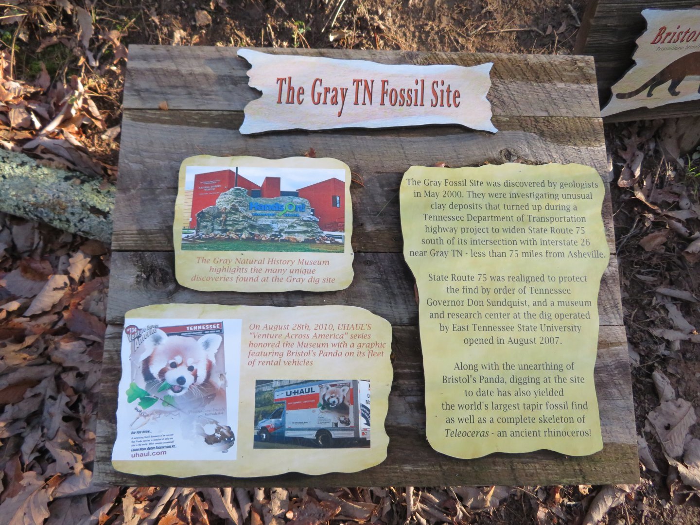 Signage about Gray TN Fossil Site