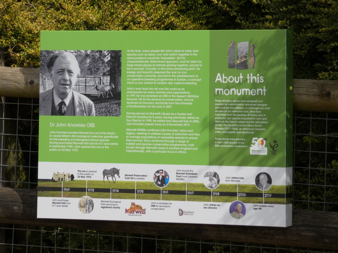 Signage about John Knowles