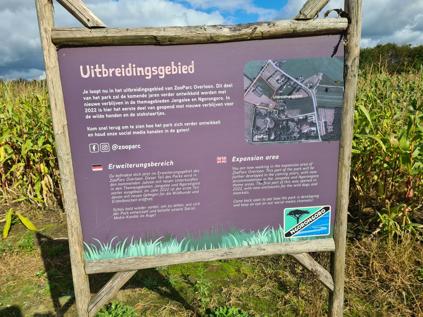 Signage about the expansion area