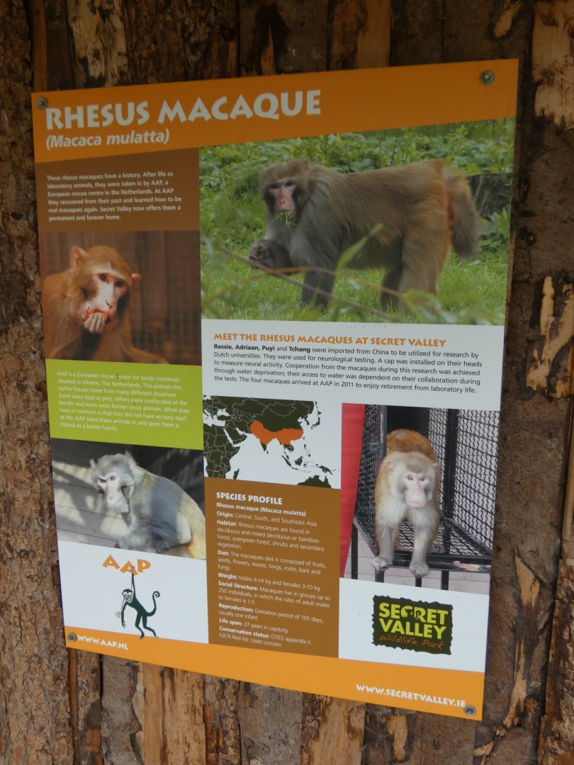 Signage about the macaques