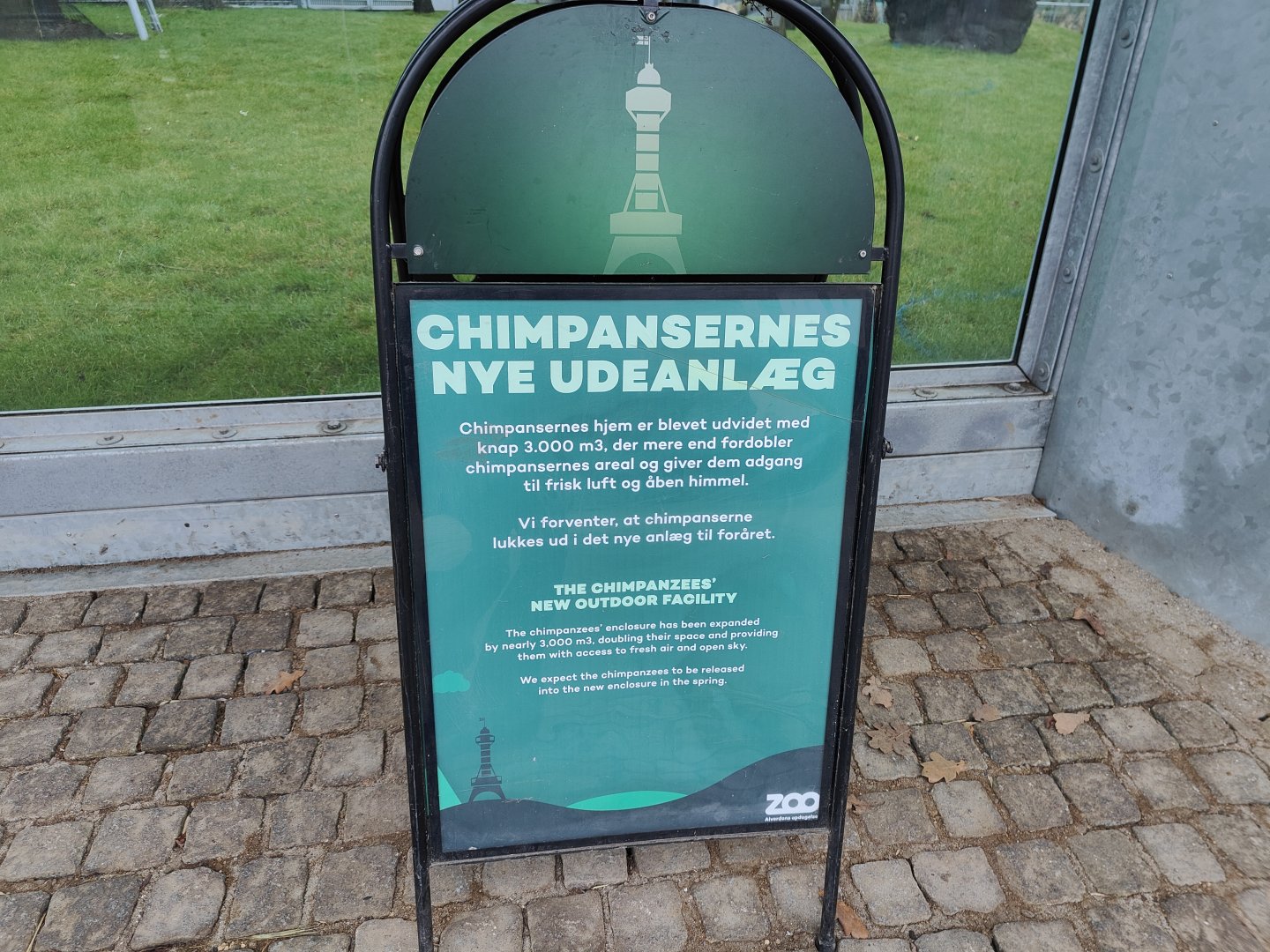 Signage about the new enclosure