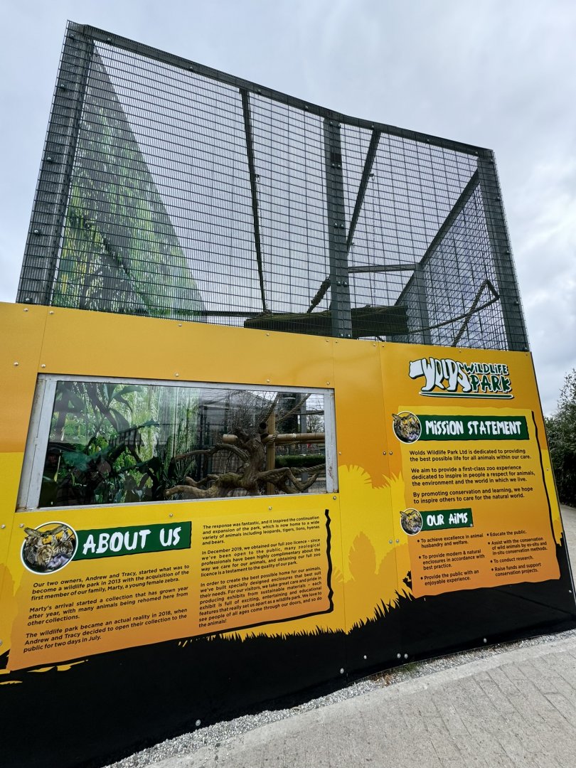 Signage About the Zoo at Wolds Wildlife Park (March 2024)