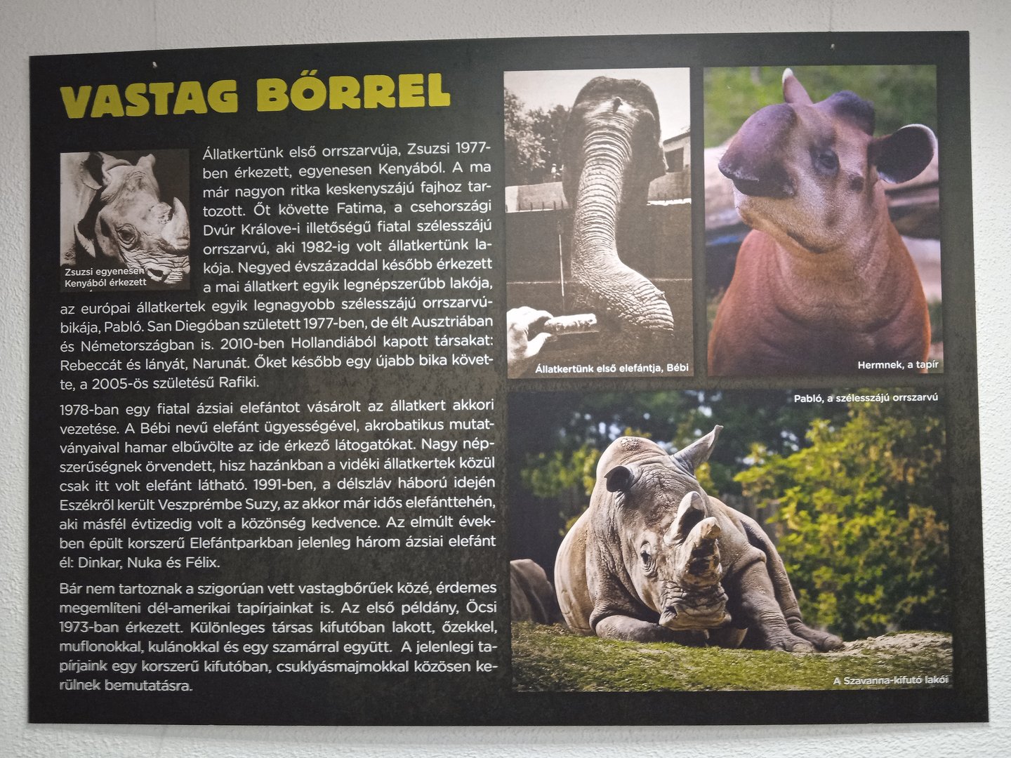 Signage about the zoo's history