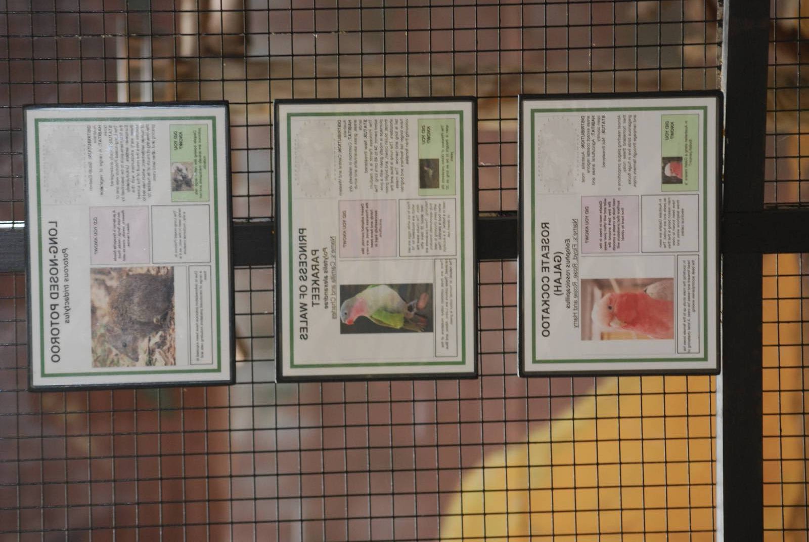 Signage at Australian Exhibit