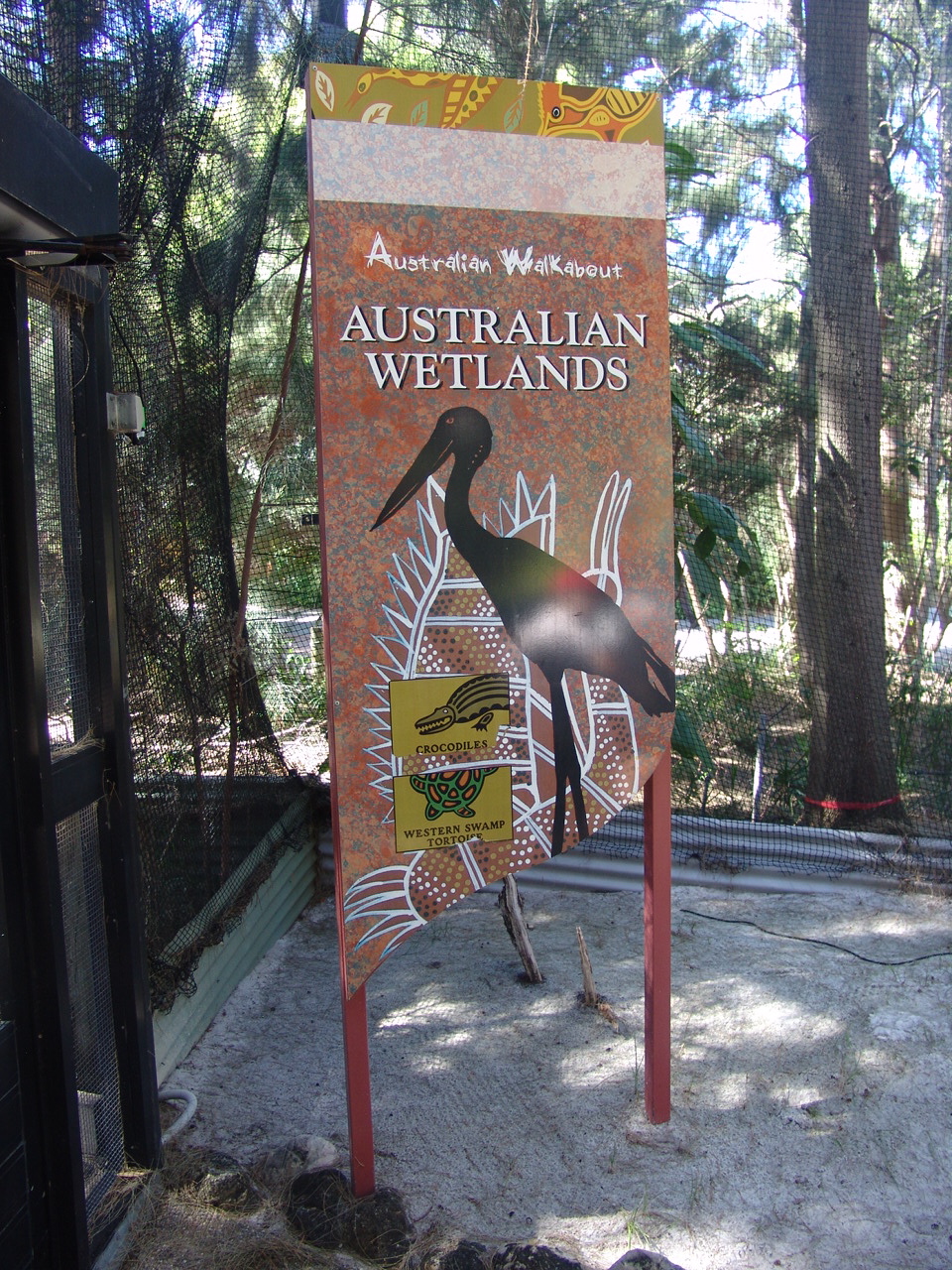 Signage at the zoo: "Australian Wetlands)