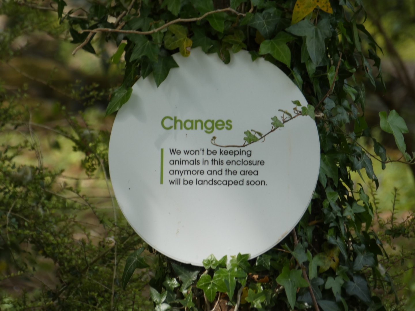 Signage by old owl aviaries