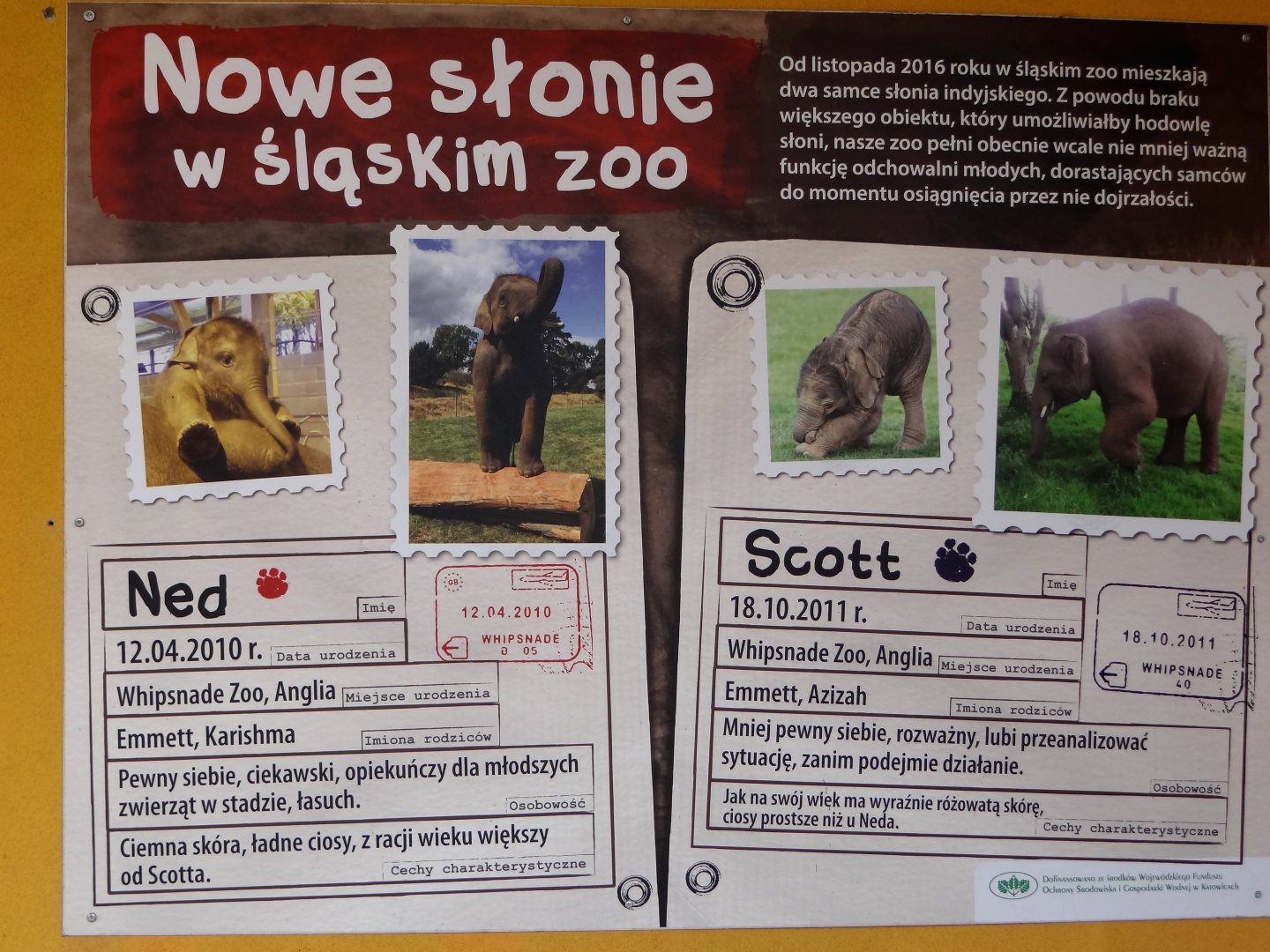 Signage - elephants’ "passports"