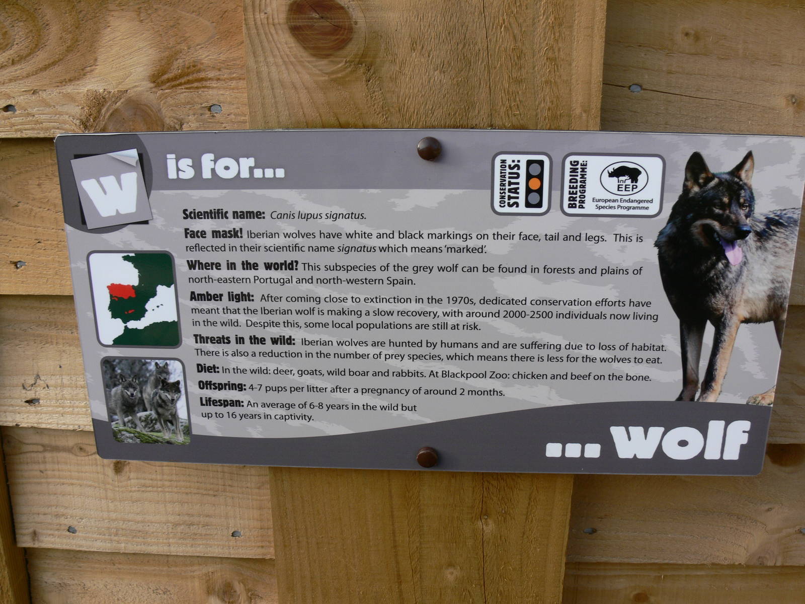 Signage Example at Blackpool Zoo, 09/12/12