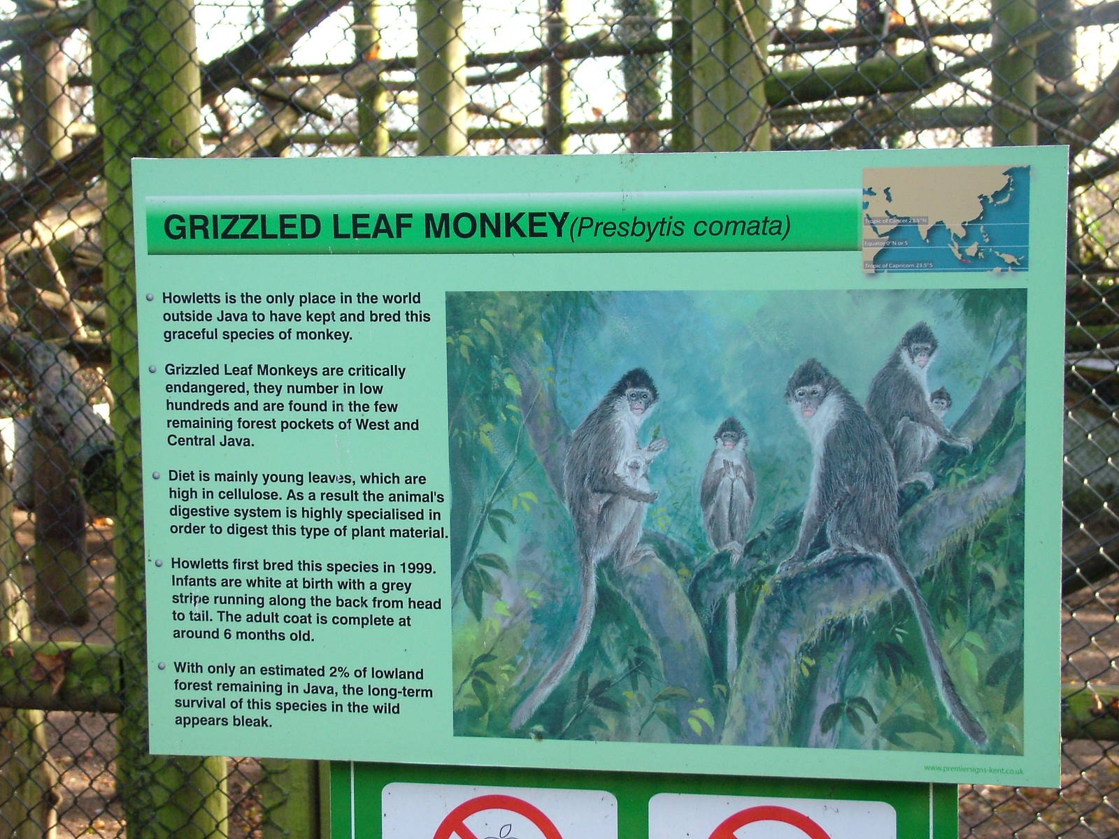 Signage example at Howletts 26/11/09