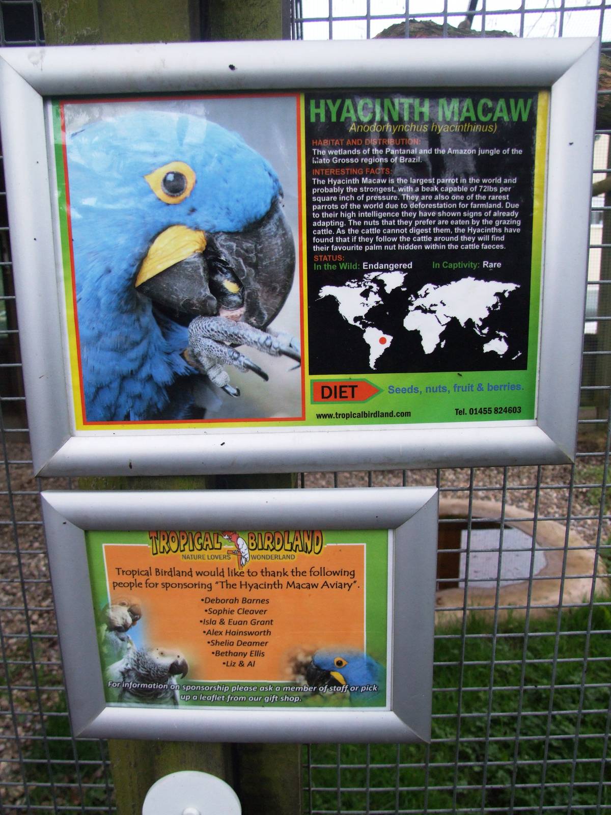 Signage Example at Tropical Birdland, 18/05/13