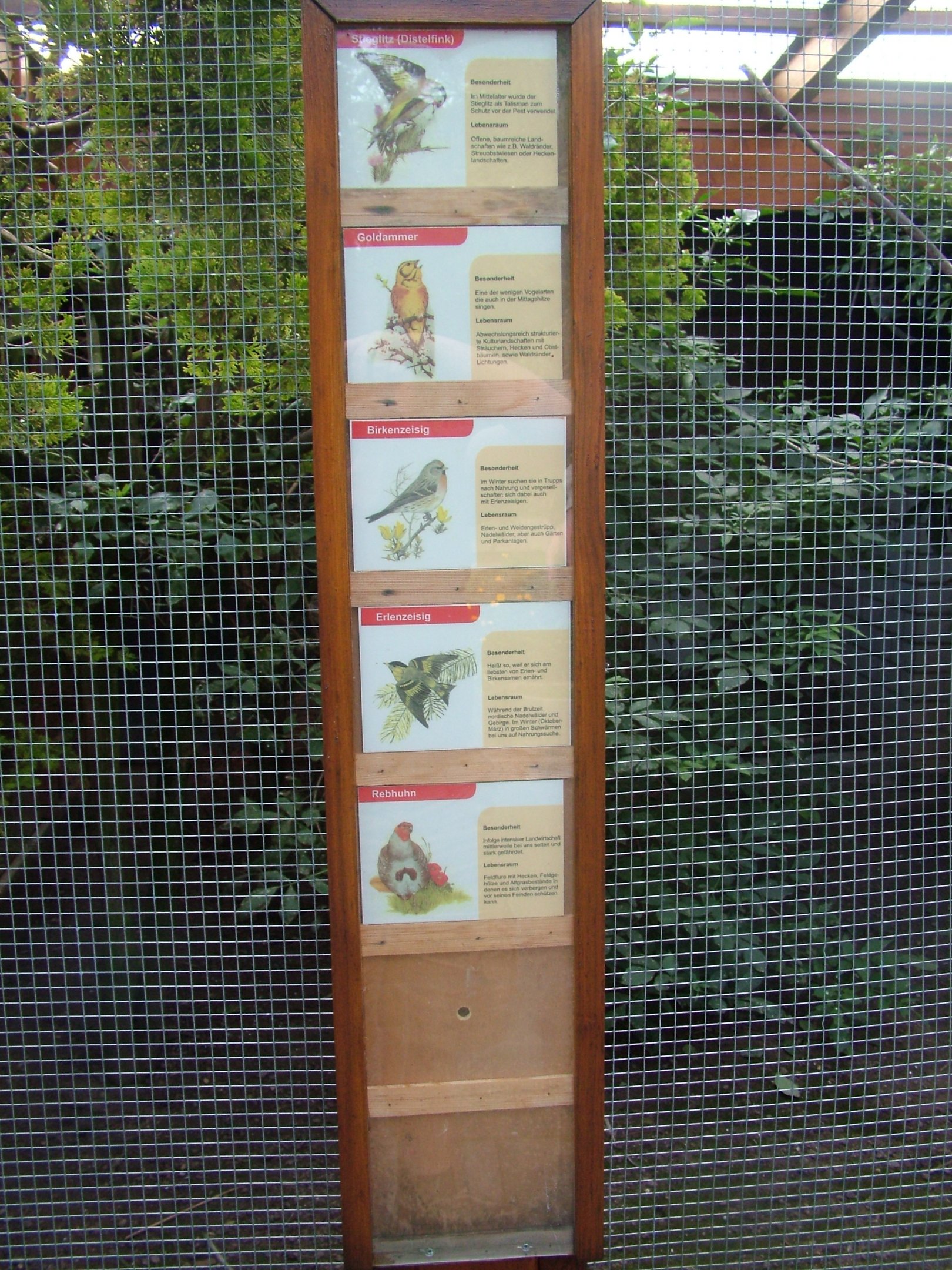 Signage Example at Vogelpark Heglachaue, 3rd Sept 2010