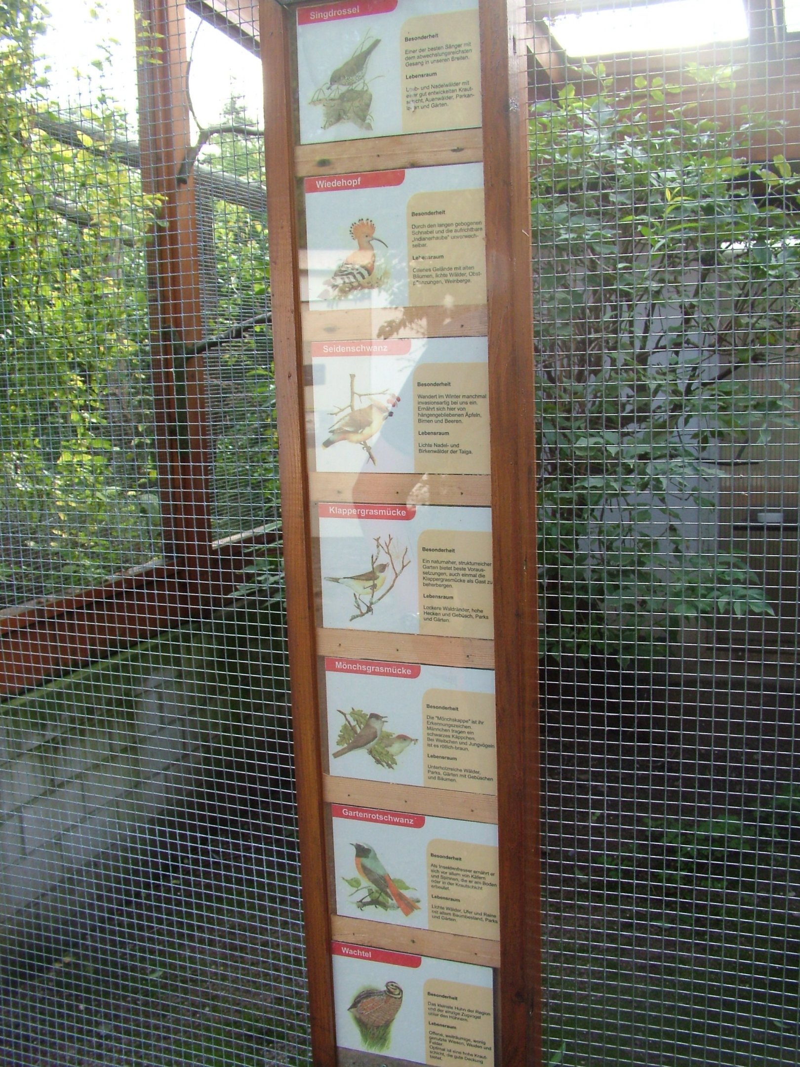 Signage Example at Vogelpark Heglachaue, 3rd Sept 2010