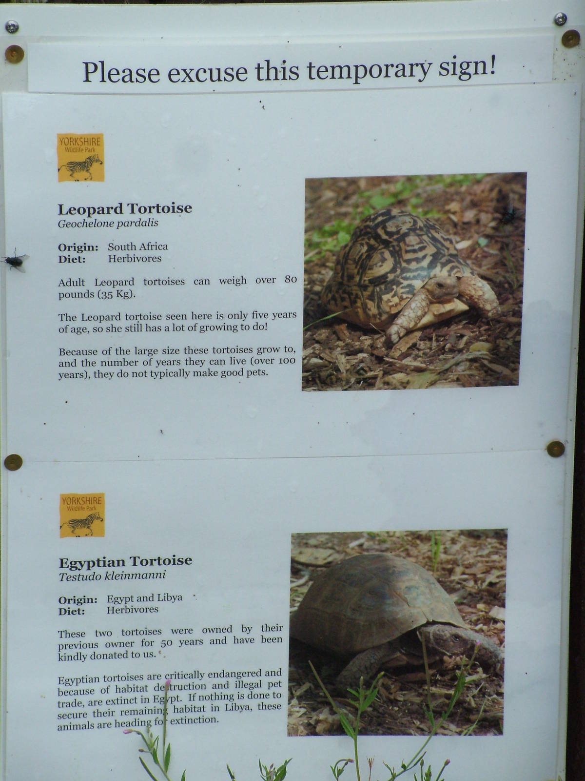 Signage Example at Yorkshire WP, 18/07/10