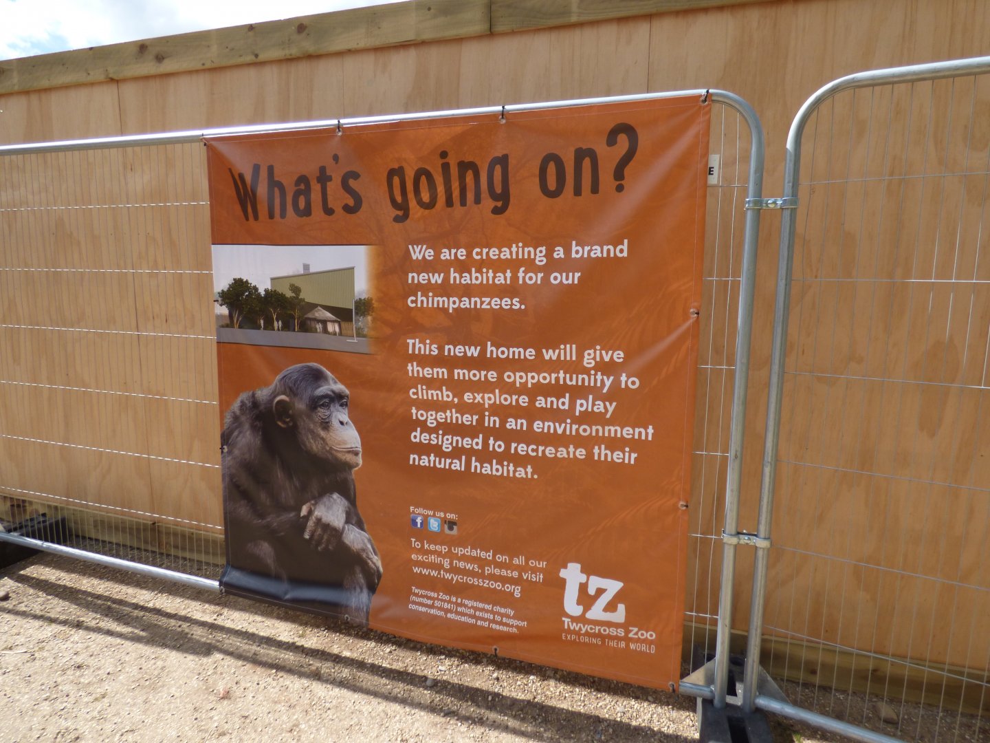 Signage Explaining new Chimp Development
