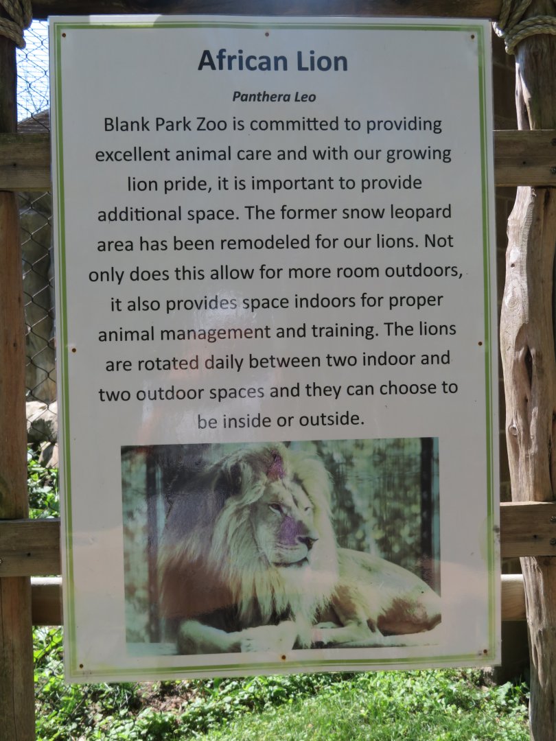 Signage Explaining Snow Leopard-to-Lion Change