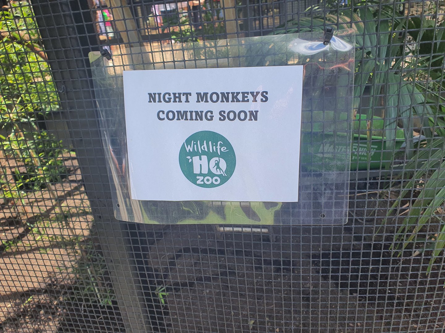 Signage for night monkeys