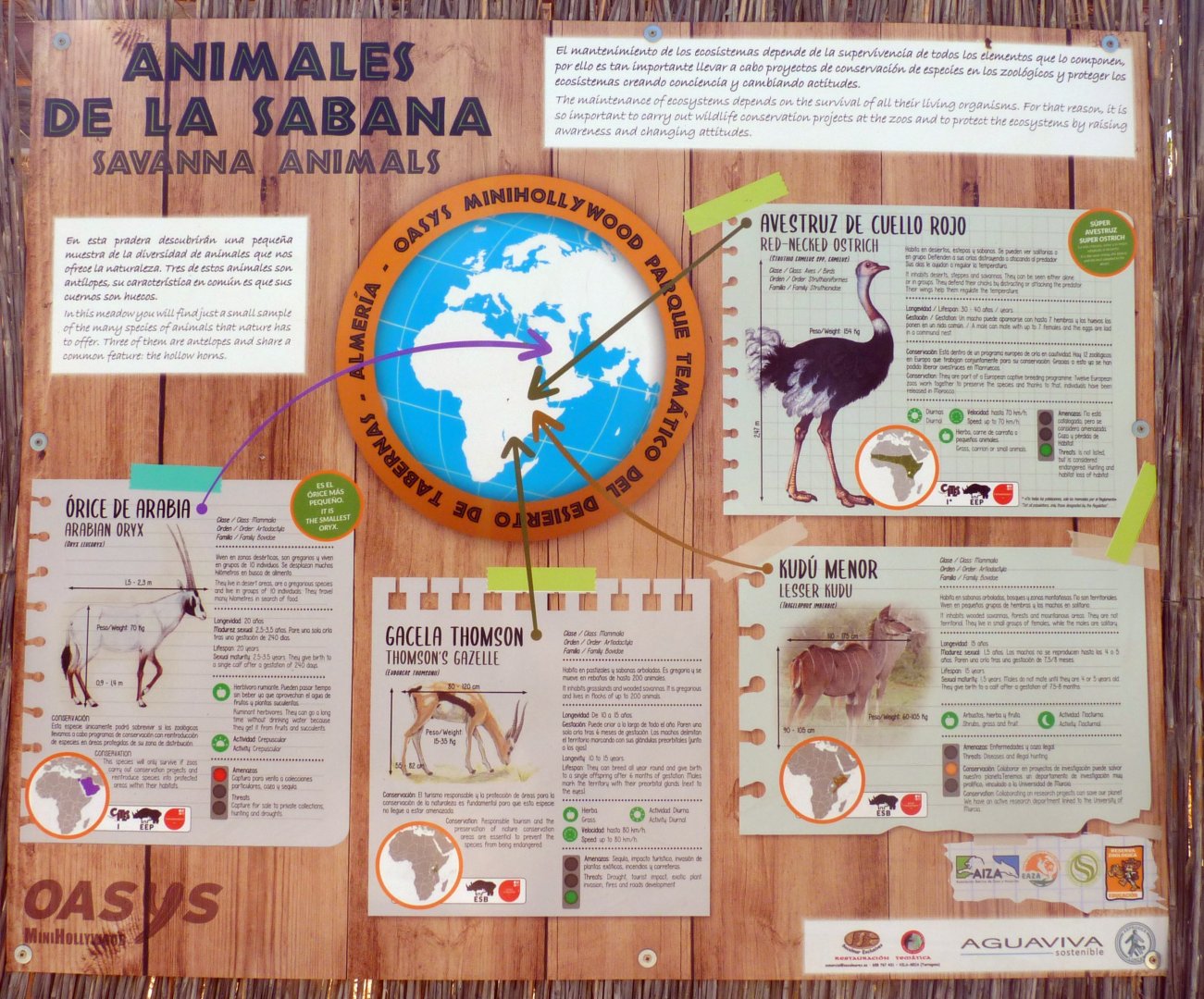 Signage for savannah animals