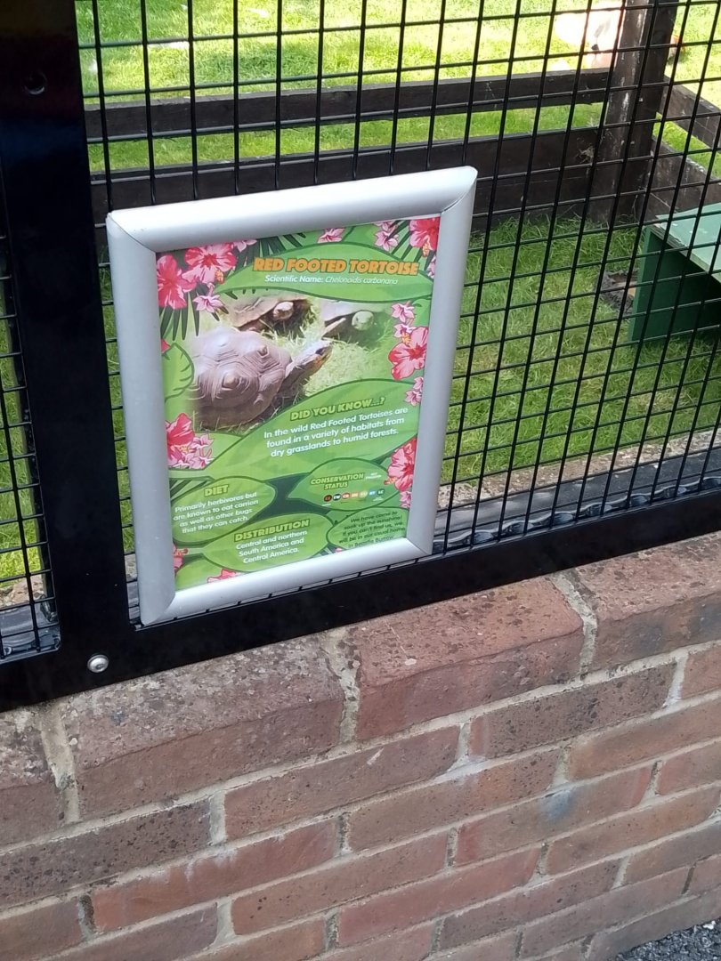 Signage in flamingo aviary