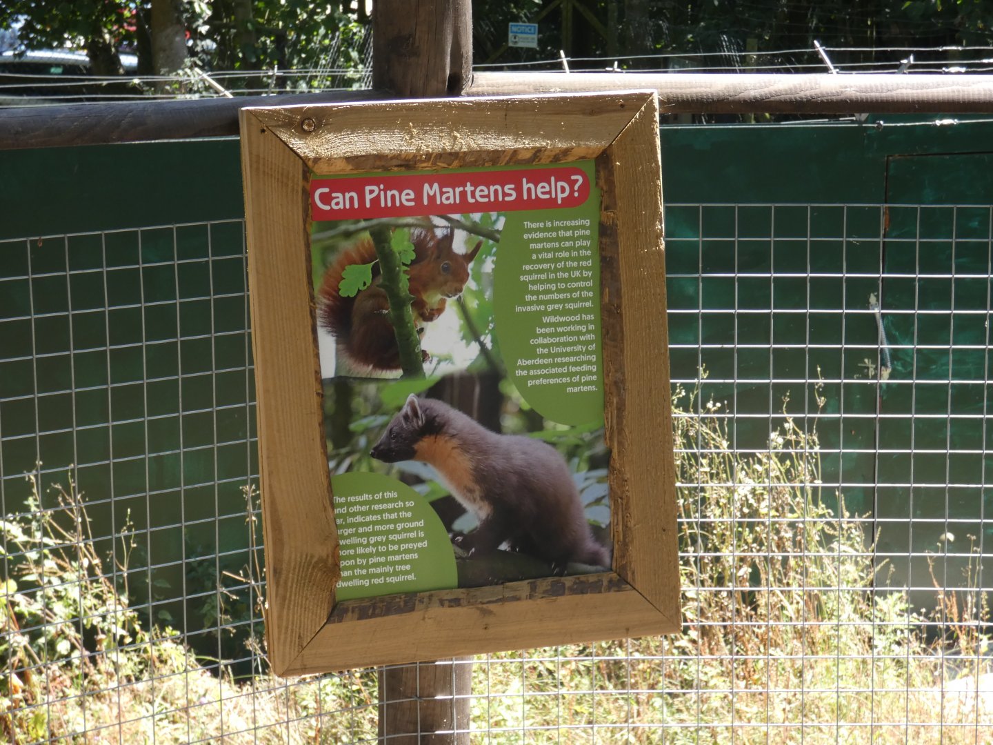 Signage in Red Squirrel walk-through