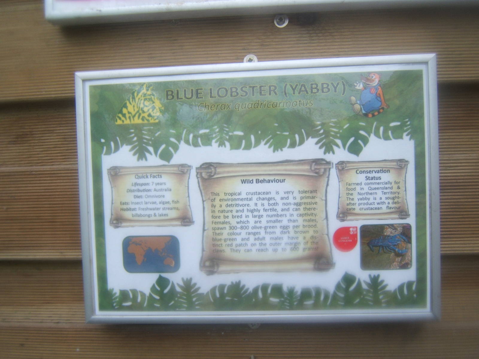 Signage in Reptile House