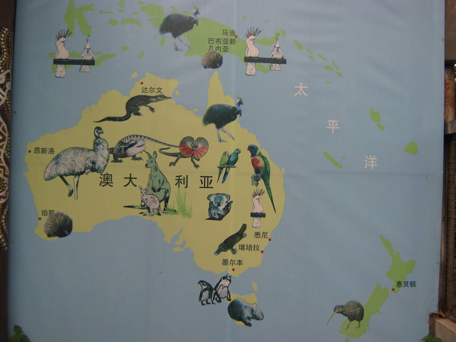 signage in the Australian section