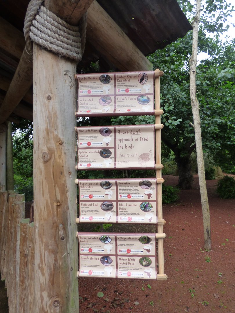 Signage in Tsavo Aviary