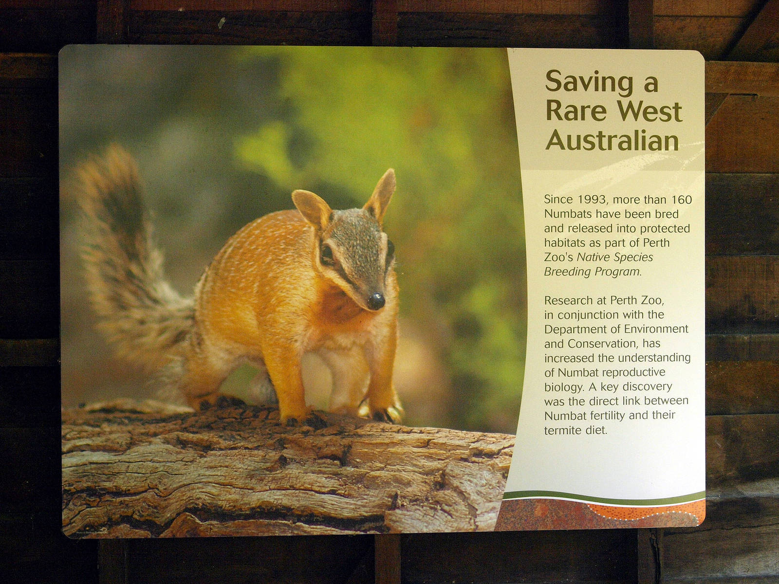 Signage inside viewing hut