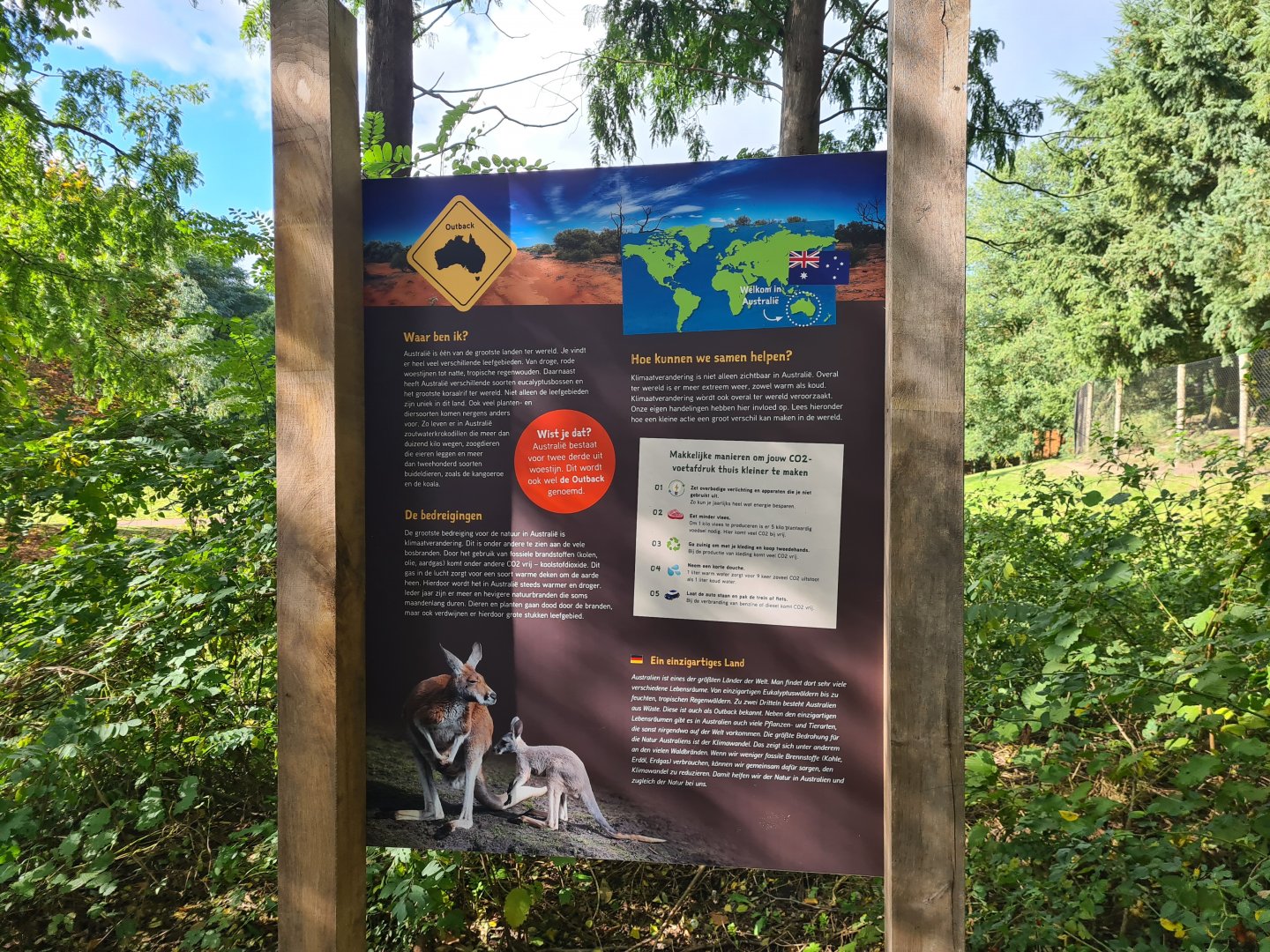 Signage introducing the Outback area