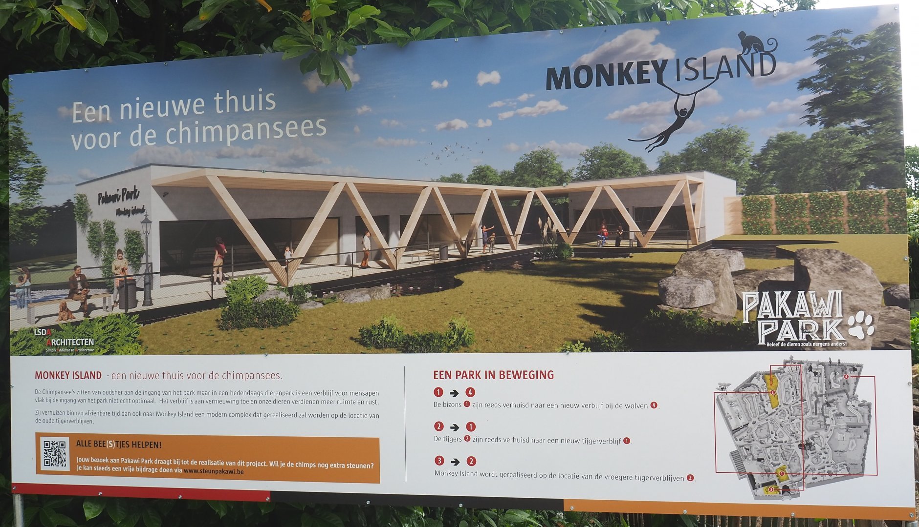 Signage "Monkey Island" project - Future new chimpanzee exhibit project, 2021-06-15