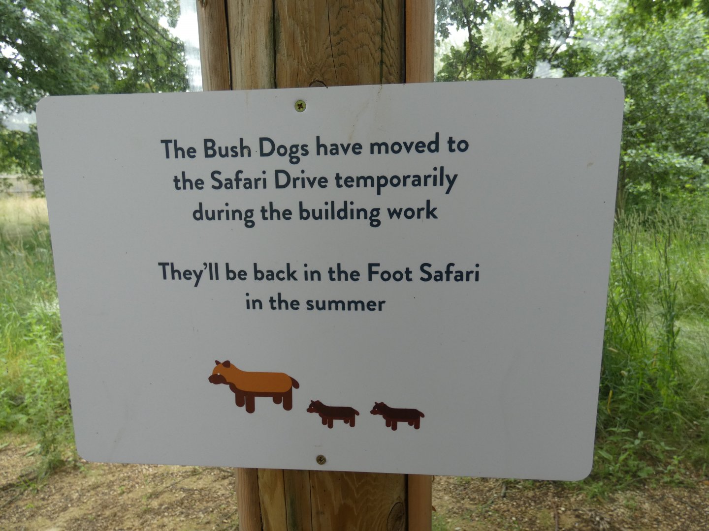 Signage on Bush Dog enclosure